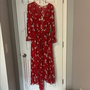 Floral Red Maxi Dress